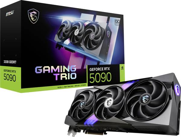 MSI Grafikkarte  RTX 5090 32GB GAMING TRIO OC  32 GB GDDR7-RAM PCIe x16  HDMI® 2.1, DisplayPort 2.1