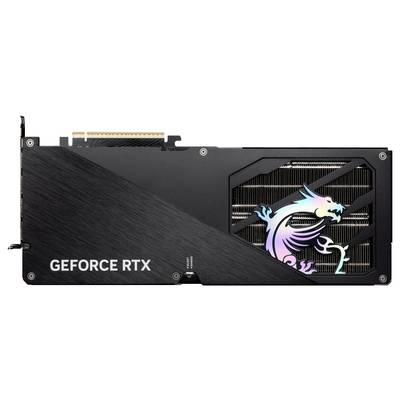 Grafikkarte mit der Aufschrift 'GEFORCE RTX' und einem bunten Drachenmotiv auf der Kühlfläche.