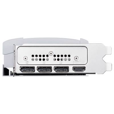 'Rückansicht einer Grafikkarte mit vier DisplayPorts.'