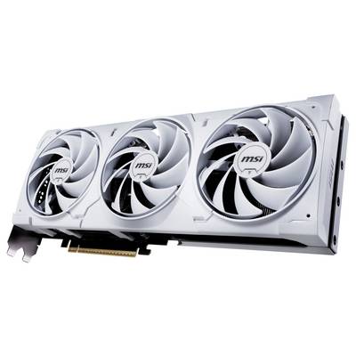 Weiße Grafikkarte mit drei großen Lüftern der Marke MSI für leistungsstarke Computeranwendungen und Gaming.