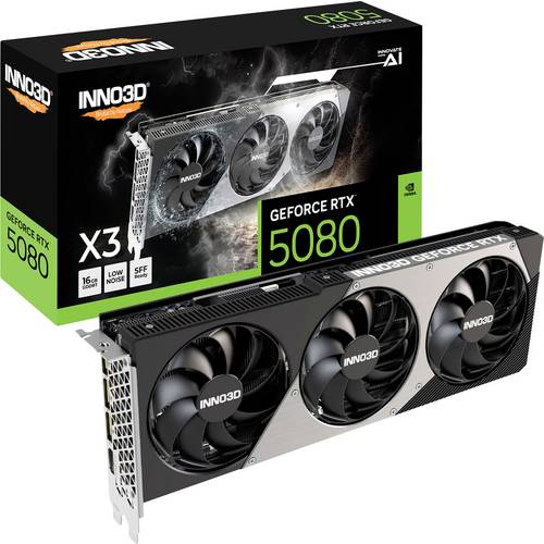Inno 3D Grafikkarte Nvidia RTX 5080 X3 16GB G 16 GB GDDR7-RAM PCIe x16 HDMI® 2.1, DisplayPort 2.1 NVIDIA G-Sync, Übertak...