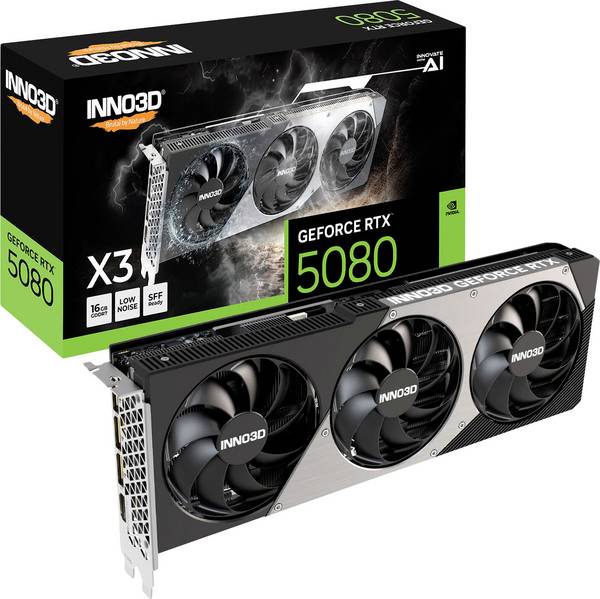 Inno 3D Grafikkarte Nvidia RTX 5080 X3 16GB G  16 GB GDDR7-RAM PCIe x16  HDMI® 2.1, DisplayPort 2.1 NVIDIA G-Sync, Übertaktet / Overclocked