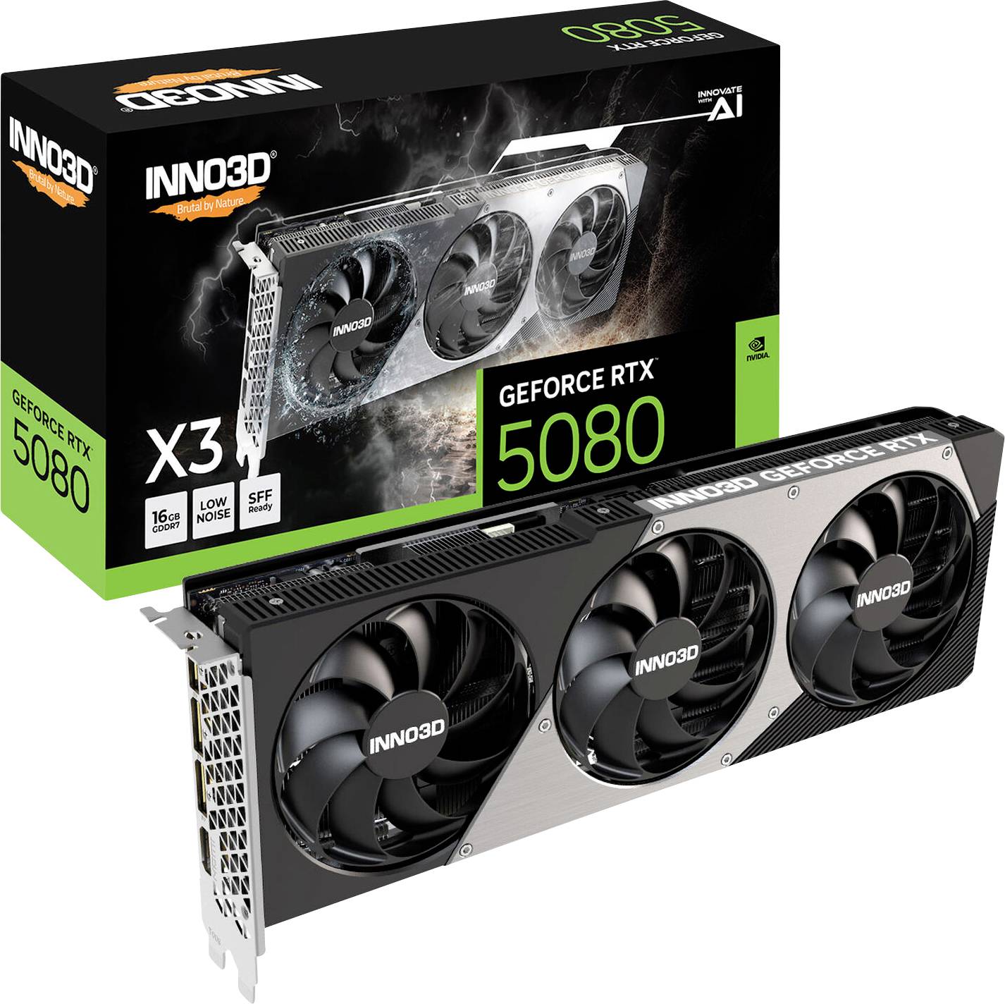 Inno 3D Grafikkarte Nvidia RTX 5080 X3 16GB G 16 GB GDDR7-RAM PCIe x16 HDMI® 2.1, DisplayPort 2.1 NVIDIA G-Sync, Übertak