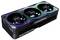 Eine Grafikkarte der Marke Palit mit drei großen Lüftern und der Aufschrift 'GeForce RTX'. Sie hat ein glänzendes, geschwungenes Design.