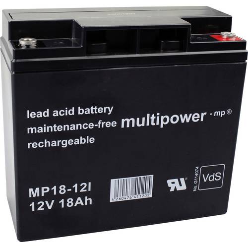 Thumbnail - multipower MP18-12I 117380 Bleiakku 12 V 18 Ah Blei-Vlies (AGM) (B x H x T) 181 x 167 x 76 mm M5-Schraubanschluss Wartun...