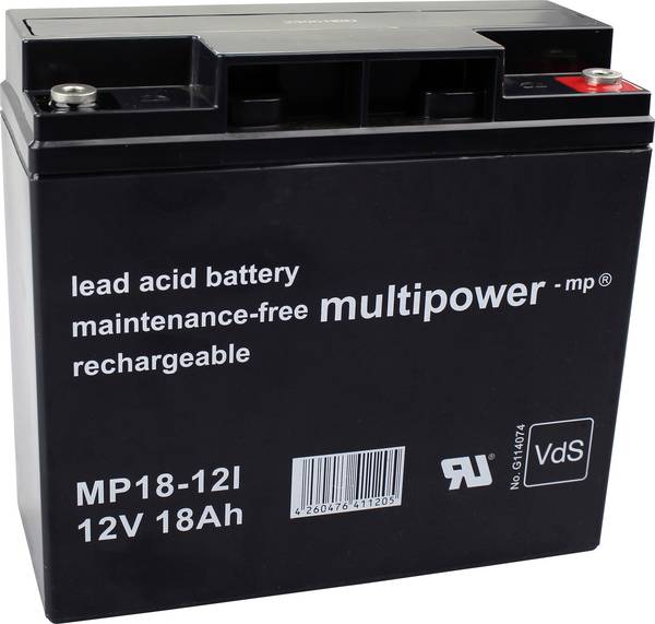 Multipower MP18-12I / 12V 18Ah Blei Akku AGM mit VdS Zulassung