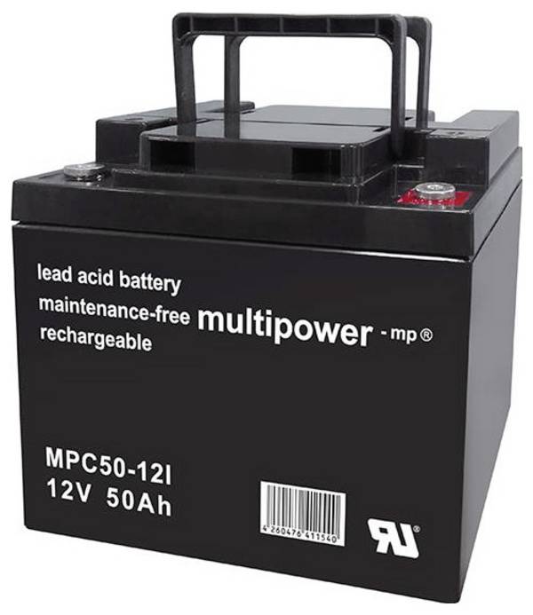 multipower MPC50-12I 117756 Bleiakku 12 V 50 Ah Blei-Vlies (AGM) (B x H x T) 199 x 171 x 166 mm M6-Schraubanschluss Zyklenfest, Wartungsfrei, Geringe Selbstentladung