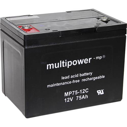 Thumbnail - multipower MPC75-12I 117758 Bleiakku 12 V 75 Ah Blei-Vlies (AGM) (B x H x T) 260 x 207 x 170 mm M6-Schraubanschluss Zykl...