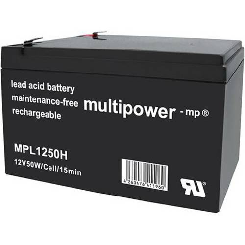 Thumbnail - multipower MPL1250H 149748 Bleiakku 12 V 14 Ah Blei-Vlies (AGM) (B x H x T) 98 x 100 x 151 mm Flachstecker 6.35 mm Wartu...