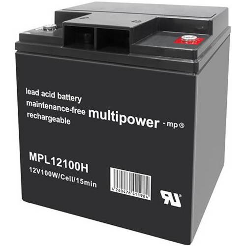 multipower MPL12100H 149751 Bleiakku 12 V 28 Ah Blei-Vlies (AGM) (B x H x T) 166 x 176 x 126 mm M5-Schraubanschluss Wart...
