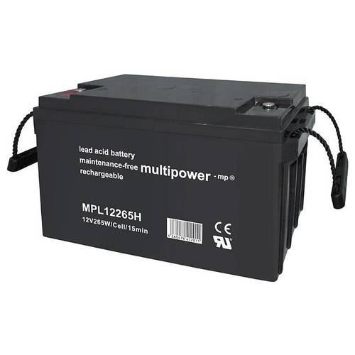 multipower MPL12265H 149755 Bleiakku 12 V 65 Ah Blei-Vlies (AGM) (B x H x T) 350 x 179 x 167 mm M6-Schraubanschluss Wart...