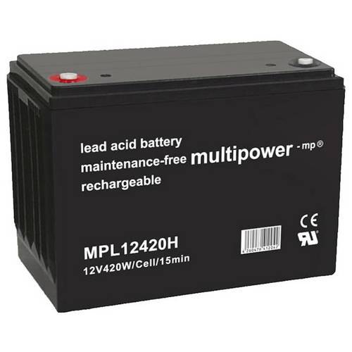 Thumbnail - multipower MPL12420H 149818 Bleiakku 12 V 110 Ah Blei-Vlies (AGM) (B x H x T) 341 x 215 x 173 mm M8-Schraubanschluss War...