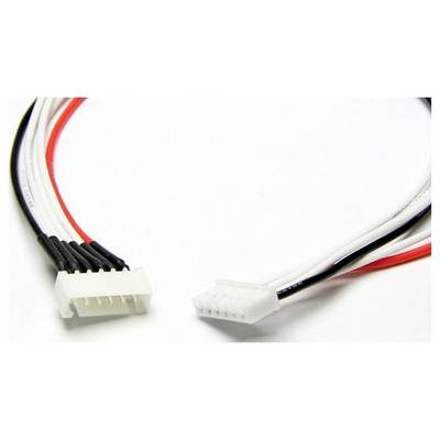 Zwei mehrfarbige Kabel mit weißen Steckern. Links sind die Kabel rot, weiß und schwarz, rechts ähnlich, aber mit einer anderen Steckform.