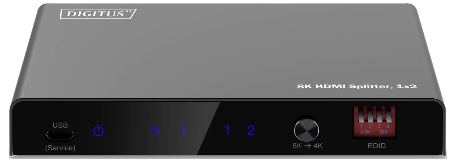 Digitus DS-55339 1+2 Port HDMI-Splitter Metallgehäuse, LED-Anzeige, mit Status-LEDs, zur internen Verwendung 7680 x 4320-1