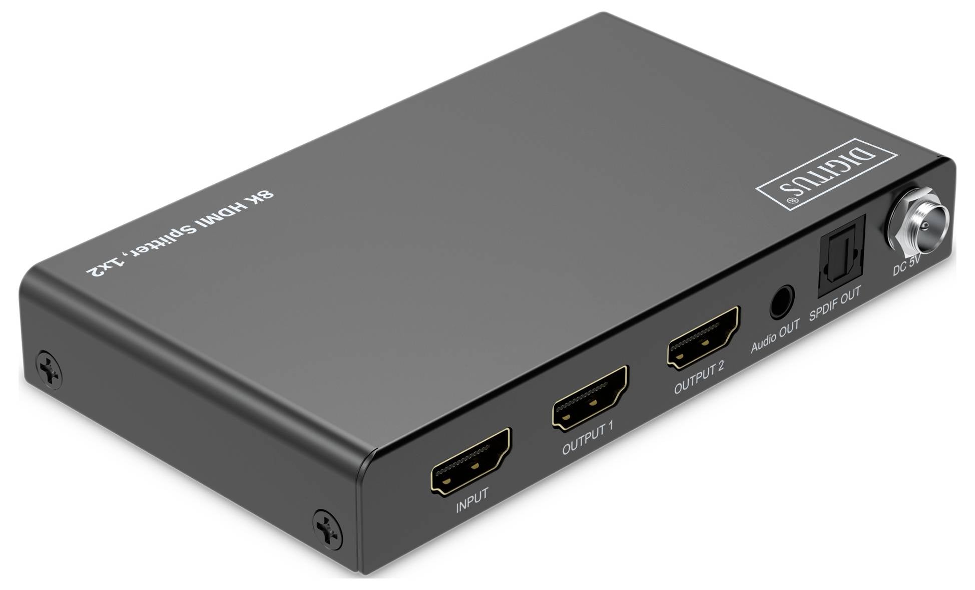 Digitus DS-55339 1+2 Port HDMI-Splitter Metallgehäuse, LED-Anzeige, mit Status-LEDs, zur internen Verwendung 7680 x 4320-3
