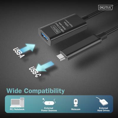 Digitus USB-Kabel USB 3.2 Gen2, USB 3.2 Gen2, USB 3.2 Gen1, USB 3.2 Gen1, USB 3.1 Gen2, USB 3.1 Gen1, USB 3.0 USB-C®, US-3
