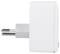 Weiße Steckerladegerät für den europäischen Stecker. Zeigt das schlanke Design in Profilansicht.