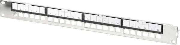 Digitus DN-91411-G 24 Port Patch-Panel 483 mm (19") 1 HE Stahl, Verzinkt, Schwarz, Schwarz (RAL 9005), Metall Unbestückt