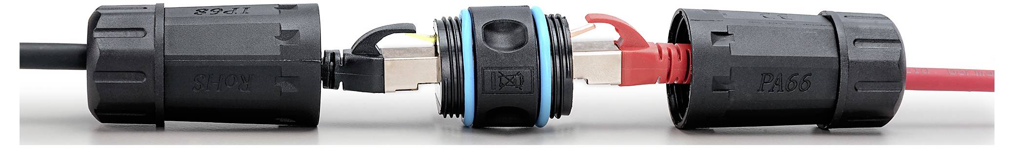 Digitus DN-93905-OD CAT 6A Außenanschluss, Schutzart IP68 RJ45 zu RJ45 Verbindung DN-93905-OD Buchse, RJ45 Gehäuse, RJ45-1