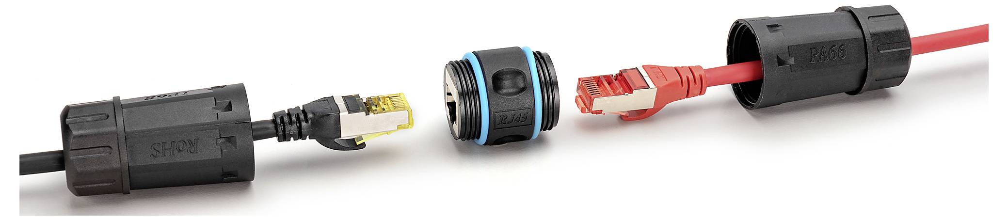 Digitus DN-93905-OD CAT 6A Außenanschluss, Schutzart IP68 RJ45 zu RJ45 Verbindung DN-93905-OD Buchse, RJ45 Gehäuse, RJ45-2