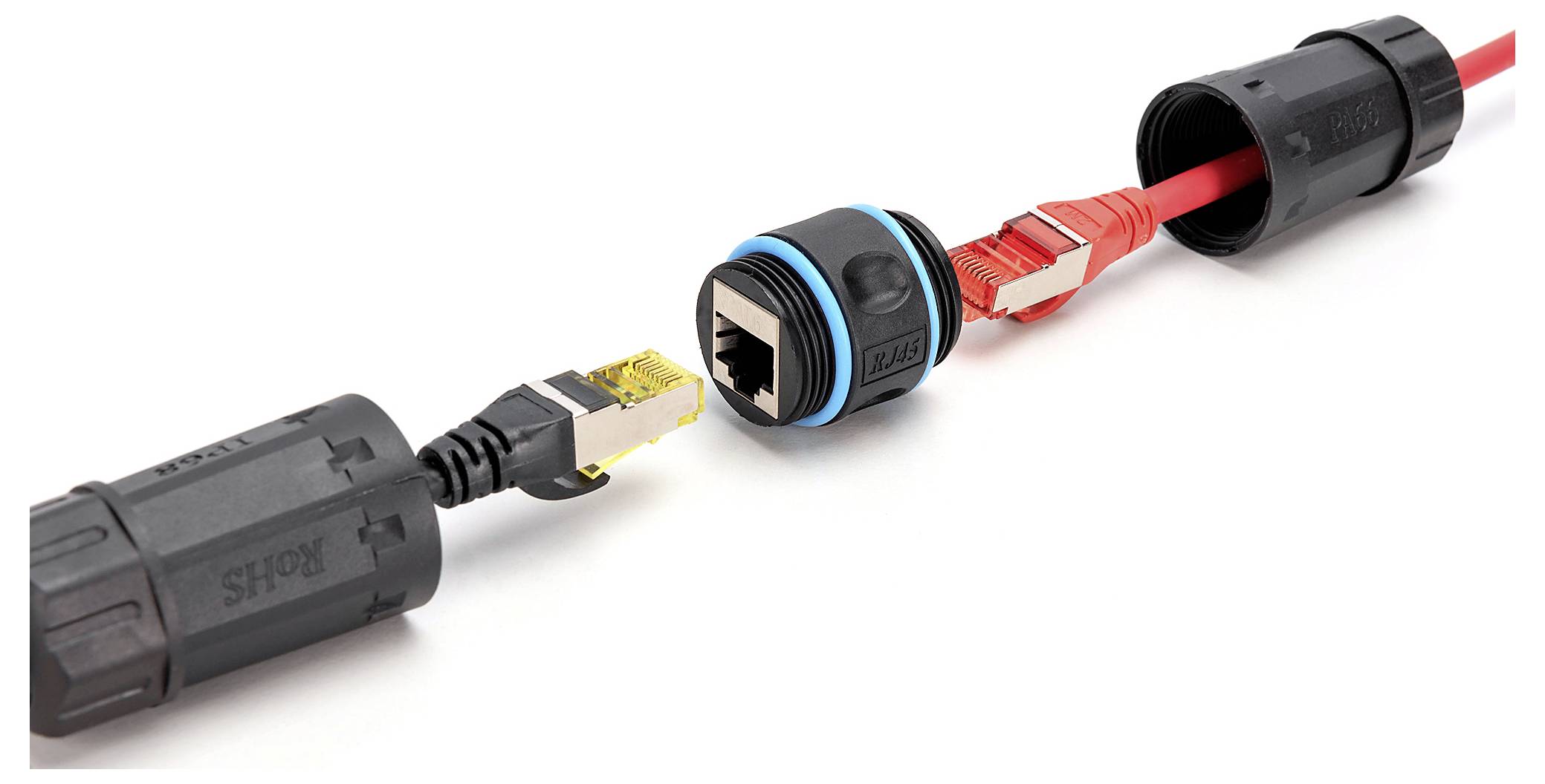 Digitus DN-93905-OD CAT 6A Außenanschluss, Schutzart IP68 RJ45 zu RJ45 Verbindung DN-93905-OD Buchse, RJ45 Gehäuse, RJ45-3