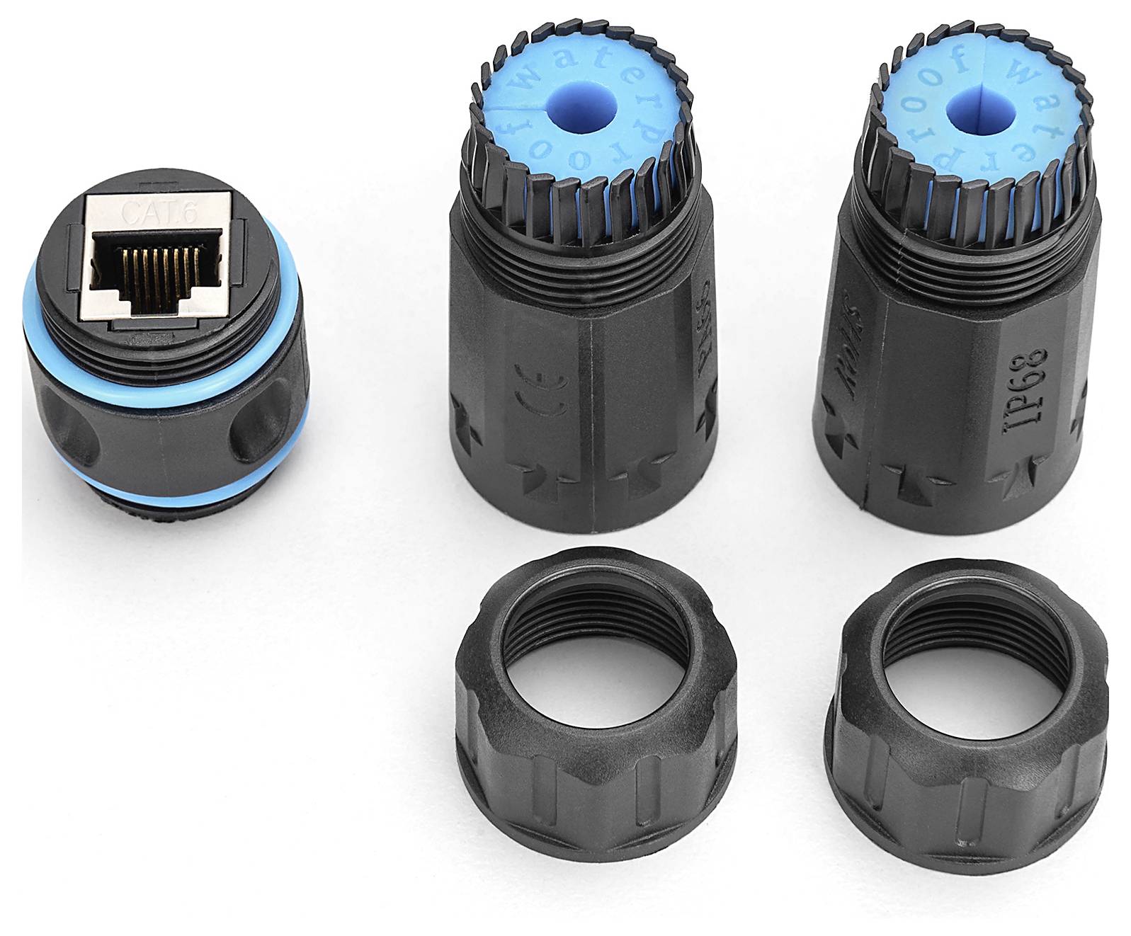 Digitus DN-93905-OD CAT 6A Außenanschluss, Schutzart IP68 RJ45 zu RJ45 Verbindung DN-93905-OD Buchse, RJ45 Gehäuse, RJ45-8