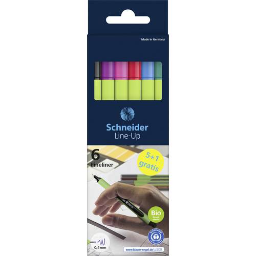 Schneider Schreibgeräte Tintenroller Fineliner Line-Up 6er Etui, sortiert, 5+1 Aktion 191086 1 St.