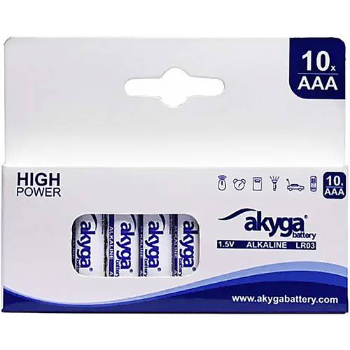 Thumbnail - Akyga AAA LR03 Micro (AAA)-Batterie Alkali-Mangan 1300 mAh 1.5 V 10 St.