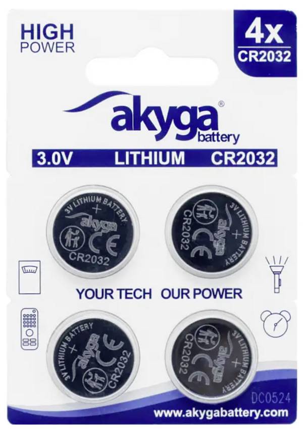 Akyga Knopfzelle CR2032 3 V 4 St. 210 mAh Li-MnO2 CR2032