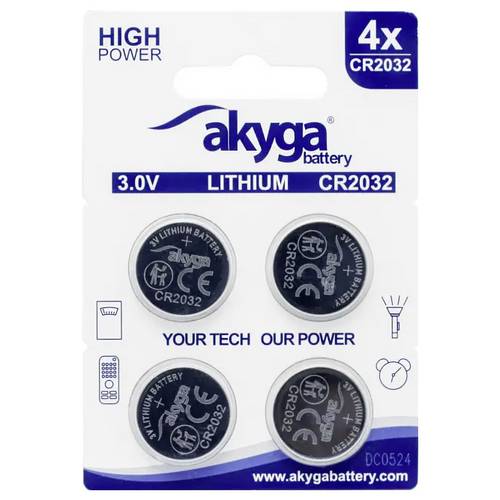 Thumbnail - Akyga Knopfzelle CR 2032 3 V 4 St. 210 mAh Li-MnO2 CR2032