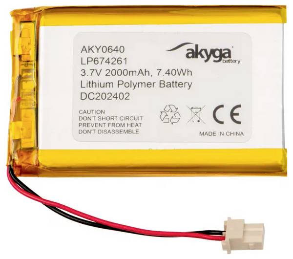 Akyga LP674261 Akkupack x Spezial-Akku  LiPo 3.7 V 2000 mAh