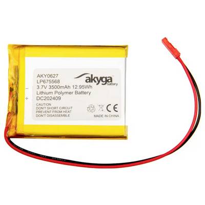 Lithium-Polymer-Akku mit Kapazität von 3500mAh, Spannung von 3,7V und Warnung: 'Nicht kurzschließen, schützen vor Hitze, nicht zerlegen'.