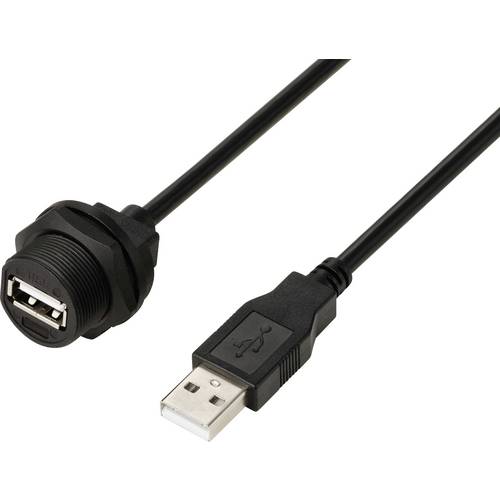 Thumbnail - USB 2.0-Kabel mit USB-A-Buchse auf IP67-USB-A-Stecker, 0,5 m TC-E13T-FU2-PWF/MU2-NWA-0.5PV-S Wasserdichtes Kunststoffkab...