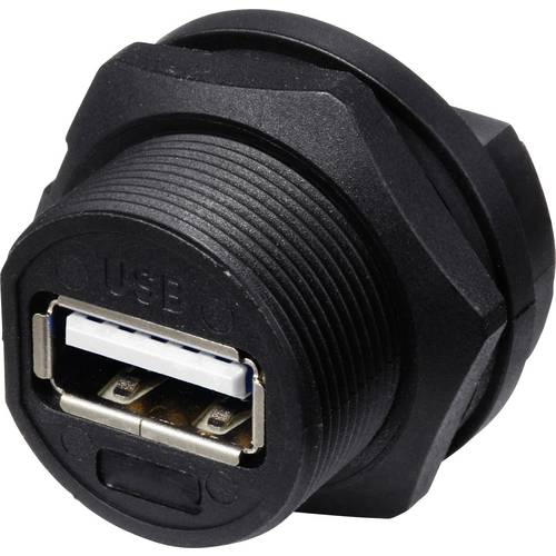 Thumbnail - USB 2.0-Buchse für die rückseitige Montage (Gewinde) TC-E13T-FU2-PPF TC-13543552 TRU COMPONENTS Inhalt: 1 St.