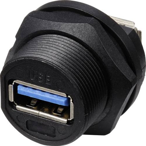Thumbnail - USB 3.0-Buchse auf Buchse IP67 (mit Gewinde) TC-E13T-FU3-PRF TC-13543572 TRU COMPONENTS Inhalt: 1 St.