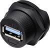 USB 3.0-Buchse für rückseitige Montage auf Leiterplatten IP67 (mit Gewinde) TC-E13T-FU3-PPF TC-13543576 TRU COMPONENTS Inhalt: 1 St.