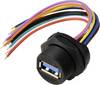 USB 3.0-Buchse für die rückseitige Montage mit Draht IP67 (Gewinde), Kabel 0,2 m TC-E13T-FU3-PWF-0.2PV Wasserdichtes Kunststoffkabel TC-13543580 TRU COMPONENTS Inhalt: 1 St.