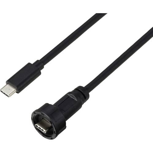 USB Typ-C® 3.0 Stecker auf Stecker IP67 (Gewinde) Kabel 0,5 m TC-E10T-MT3-MWA/NWA-0.5PV-S Wasserdichtes Kunststoffkabel ...