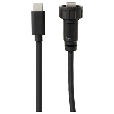 USB-C-Kabel mit zwei Steckertypen, zeigt unterschiedliches Design und Funktionalität beider Enden. Hauptsächlich für Datenübertragung.
