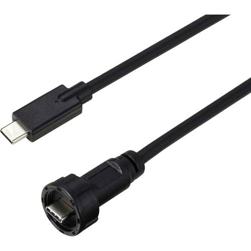 USB-C® 3.1 Stecker auf Stecker IP67 (Gewinde) Kabel 0,5 m TC-E10T-MT3.1-MWA/NWA-0.5PV-S Wasserdichtes Kunststoffkabel TC...