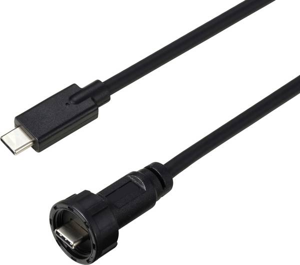 USB-C® 3.1 Stecker auf Stecker IP67 (Gewinde) Kabel 0,5 m TC-E10T-MT3.1-MWA/NWA-0.5PV-S Wasserdichtes Kunststoffkabel TC-13543588 TRU COMPONENTS Inhalt: 1 St.