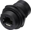 TRU COMPONENTS TC-E13T-FR6-PRB RJ45-Buchse auf Buchse für die Frontmontage IP67 (mit Gewinde) TC-13543652 Polzahl Sensoren 8 Schwarz 1 St.