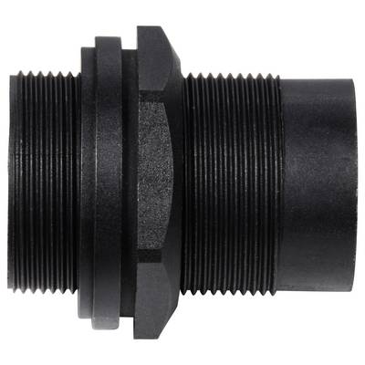 Schwarzes, zylindrisches Bauteil mit geriffelter Oberfläche. Es wirkt technisch und könnte Teil eines Geräts oder einer Maschine sein.