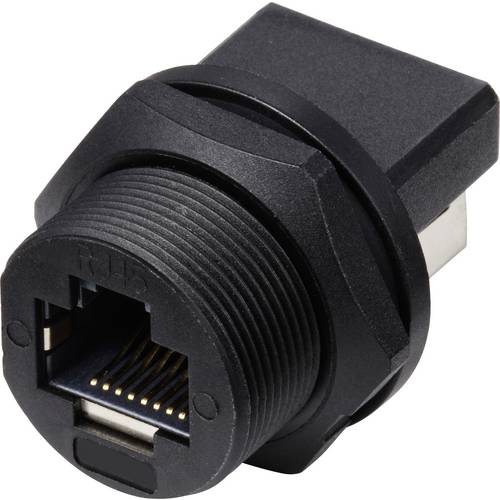 Thumbnail - TRU COMPONENTS TC-E13T-FR6-PRF-180 RJ45-Buchse auf Buchse (180°), rückseitig montierte Buchse IP67 (mit Gewinde) TC-1354...