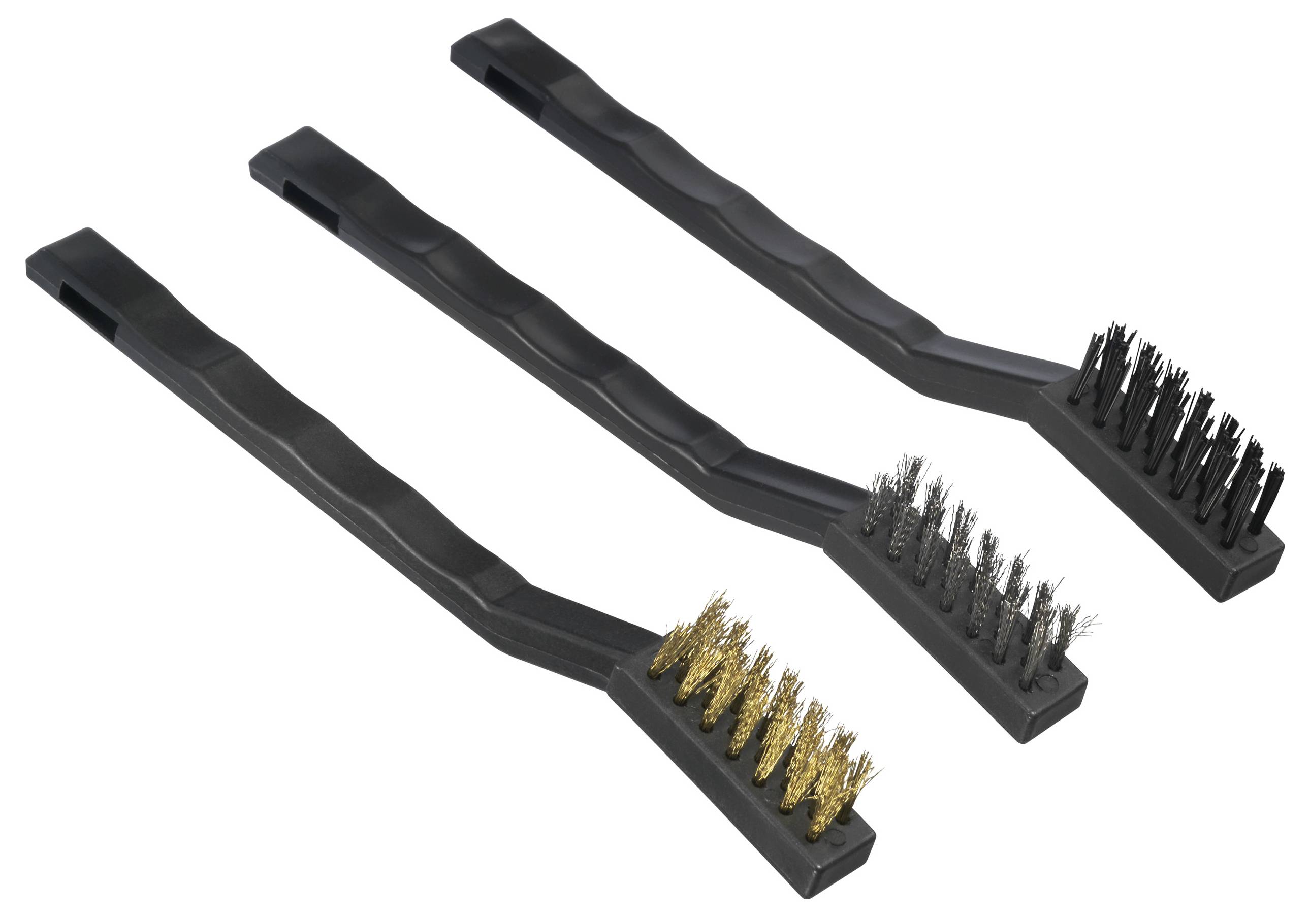 TOOLCRAFT Drahtbürste Edelstahl, Nylon, Messing 170 mm 1 Set-1