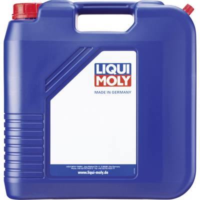 Blauer Kanister mit 'LIQUI MOLY' Logo und Schriftzug 'MADE IN GERMANY'. Behältergriff und Verschluss oben, minimalistische Gestaltung.