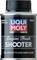 Eine Dose 'LIQUI MOLY Motorbike Engine Flush Shooter' mit 80 ml Inhalt. Text: 'Oil Circuit Flush and Clean', hergestellt in Deutschland.