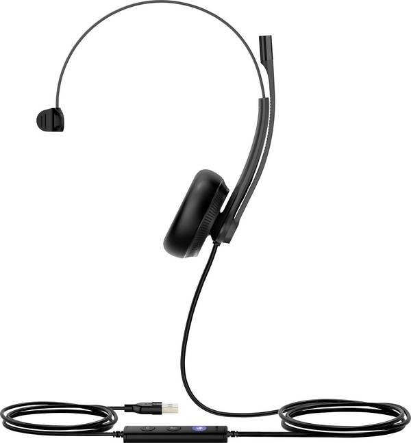 Yealink Yealink USB Headset UH34 Mono Teams On Ear Headset kabelgebunden Mono Schwarz Mikrofon-Rauschunterdrückung Lautstärkeregelung, Mikrofon-Stummschaltung, Headset, Mono