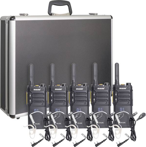MAAS Elektronik Team-Set PT-375 KEP-24-VK 150111 PMR-Handfunkgerät 5er Set