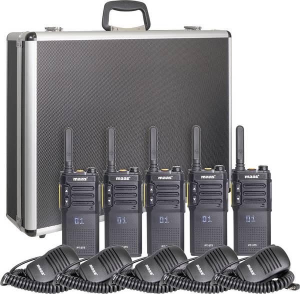 MAAS Elektronik Team-Set PT-375 KEP-360-K 150112 PMR-Handfunkgerät 5er Set